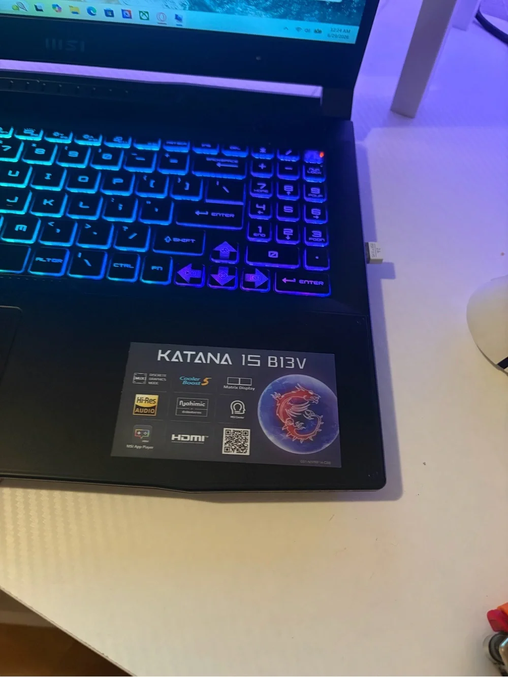 MSI Black Gaming Laptop with RGB Gradient Backlit Keyboard